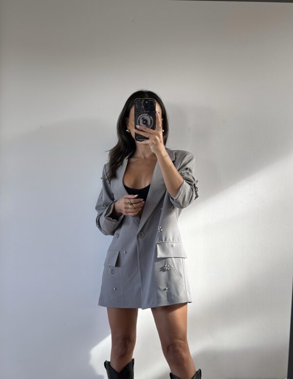 BLAZER STRASS GRIS