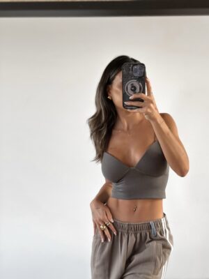TOP BIMBA DOBLE PUSH UP TAUPE